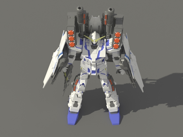 RX-0 Unicorn Gundam 3d rendering