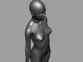Woman body rigged 3d model preview