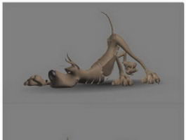 Great Dane dog rigged 3d model preview