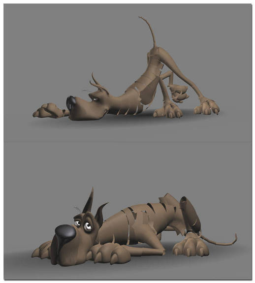 Great Dane dog rigged 3d rendering