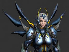 Sci-Fi woman warrior 3d model preview