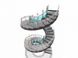 Spiral staircase 3d model preview