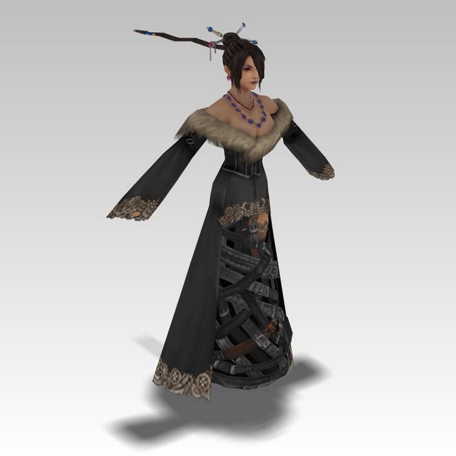 Lulu from Final Fantasy 3d rendering