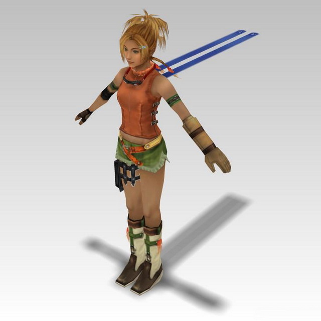 Final Fantasy Female Character 3d model 3ds Max files free 