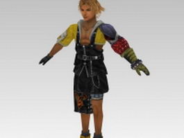 Tidus in Final Fantasy 3d model preview