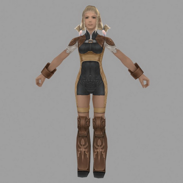 Girl character in Final Fantasy XII 3d model 3ds max files free