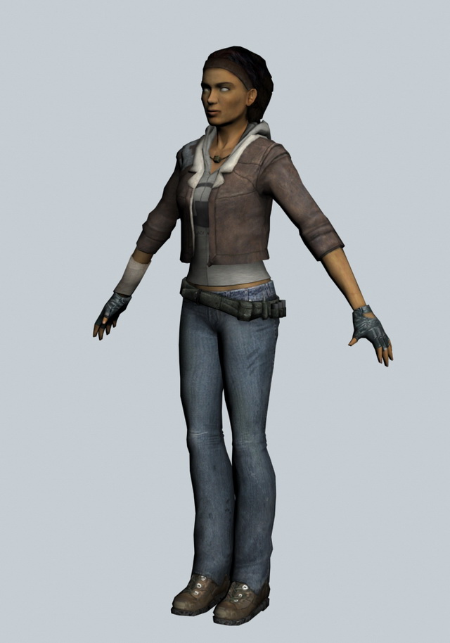 Alyx Vance Half Life Character 3d Model 3ds Max Files Free Download 