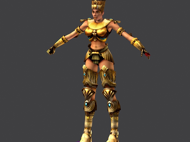 Ancient Egypt female rigged 3d rendering