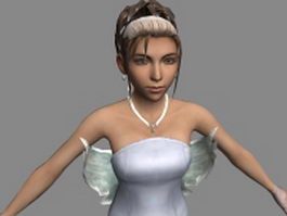 Wedding bride 3d model preview