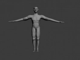 Skinny male body 3d model preview