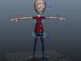 Cartoon man expressions rigged 3d model preview