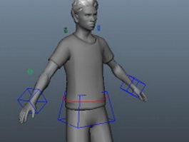 Young man rigged 3d model preview