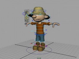 Rigged cartoon boy 3d model preview