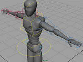 Human robot rigged 3d model preview