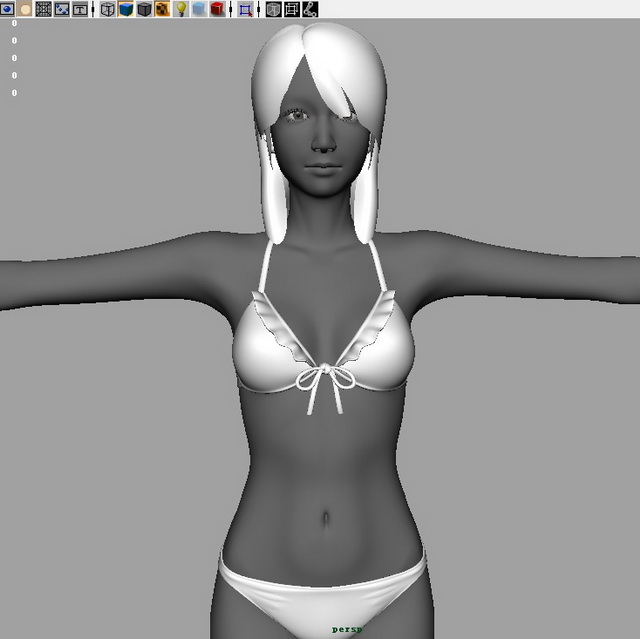 Bikini girl 3d rendering