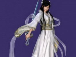 Ancient Chinese swordswoman 3d preview