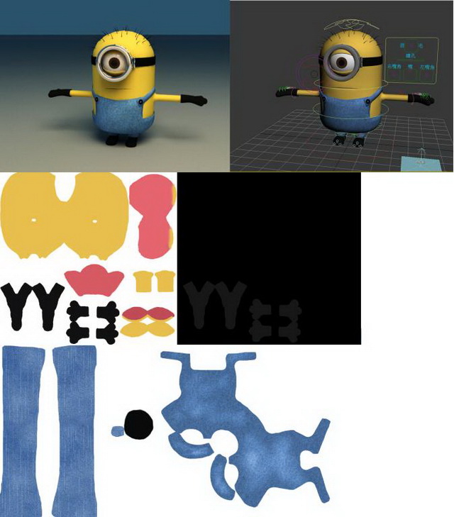 Gru's Minions in Despicable Me - Rigged & Animated 3d rendering