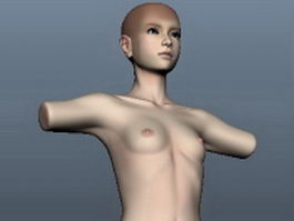 Woman body parts 3d model preview