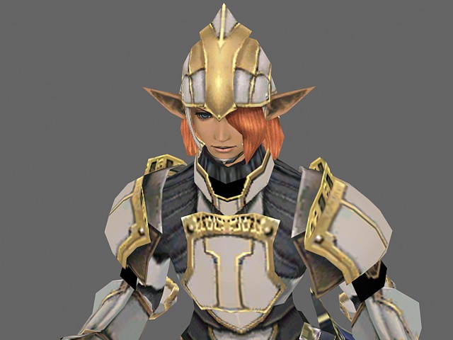 Elf warrior 3d rendering