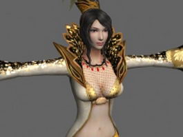 Ancient fantasy girl 3d model preview