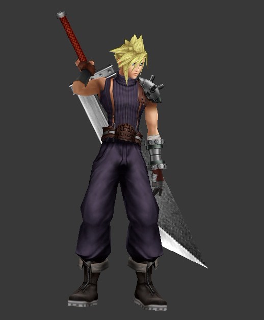 Cloud Strife - Final Fantasy character 3d rendering