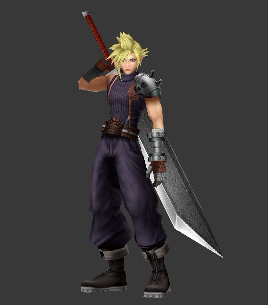 Cloud Strife - Final Fantasy character 3d rendering