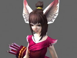 Female fox warrior 3d model preview