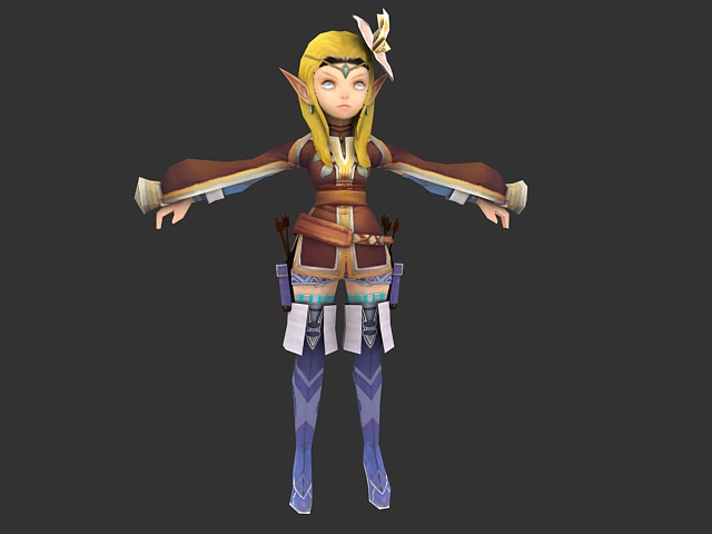 Archer girl 3d rendering