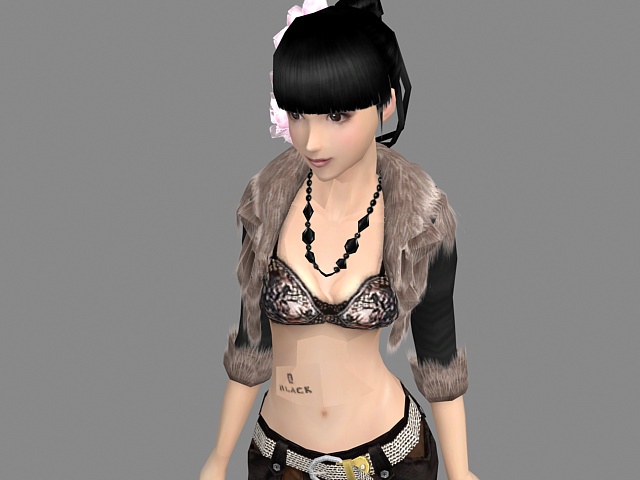 Beautiful fashion girl 3d rendering