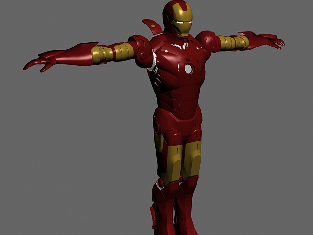 Iron Man rigged 3d model 3ds max,Object files free