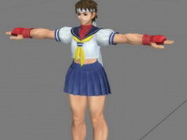 Sakura Kasugano - Street Fighter character 3d preview