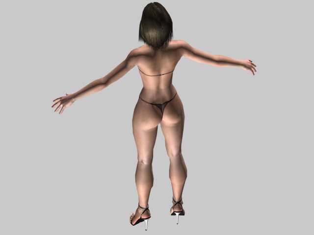 Alicia bikini rigged 3d rendering