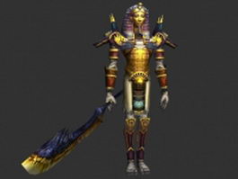 Pharaoh warrior 3d model preview