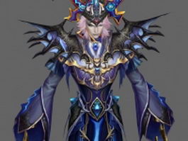 Anime male mage 3d model preview