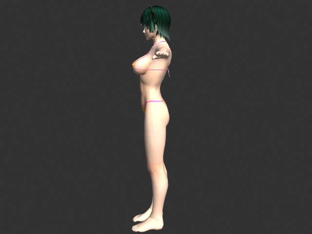 Bikini Asian girl 3d rendering