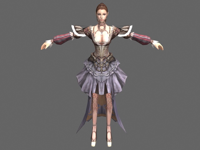 Noble lady 3d rendering