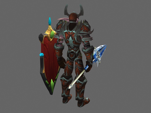 Armored warrior - WoW character 3d rendering