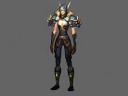 Female blood elf paladin 3d preview