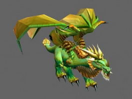 Green dragon 3d model preview