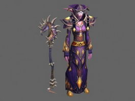 Female night elf druid - WoW character 3d preview
