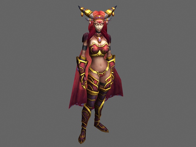 Blood elf female - WoW character 3d rendering