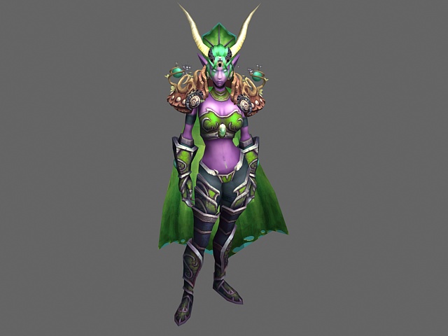 Tyrande Whisperwind - WoW character 3d rendering