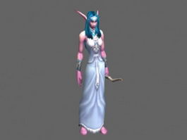 Night Elf girl hunter - WoW character 3d model preview