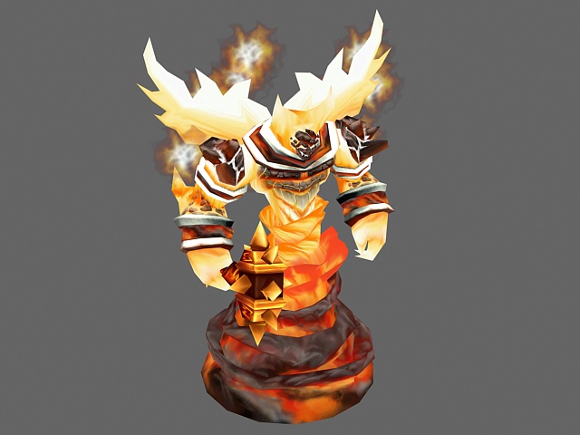 Fire Elemental Creature 3d rendering. 