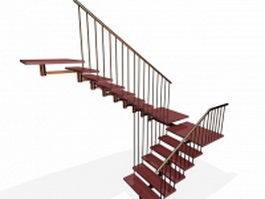 Contemporary staircase design 3d model preview