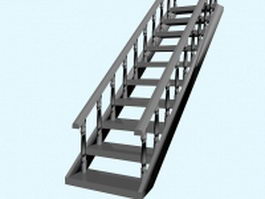 Vertical stairs 3d model preview