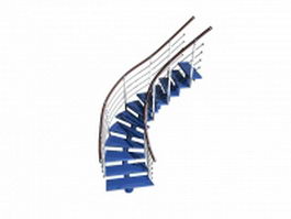 Circular stairs design 3d model preview