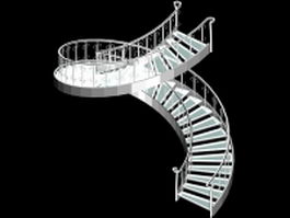 Helical staircase 3d model preview