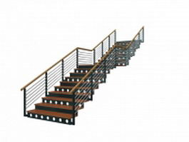 Industrial metal stairs 3d model preview