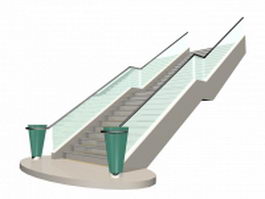 External stairway 3d model preview
